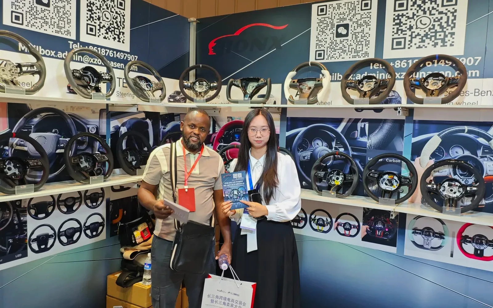 BRONFELD team meeting an overseas customer at an international trade show